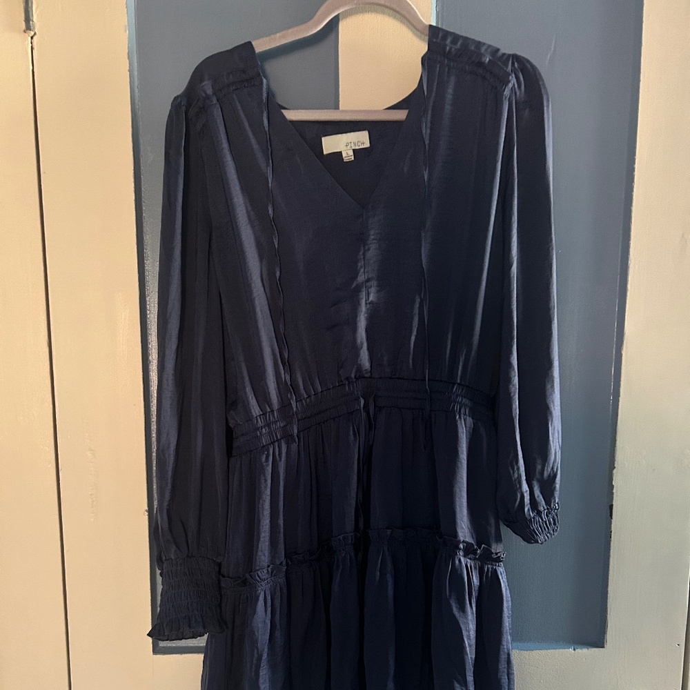 Navy Blue Drawstring Dress